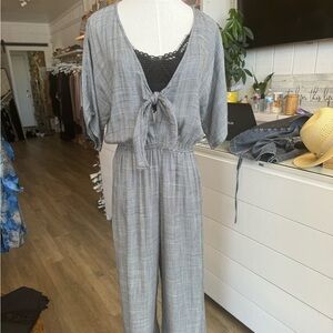 Love Stitch Houndstooth jumpsuit and lace bralette ( both S-M-L ) .